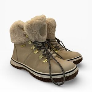 Pajar Waterproof Faux-Fur Winter Boots | −30°C Rated | Beige | Lace-Up